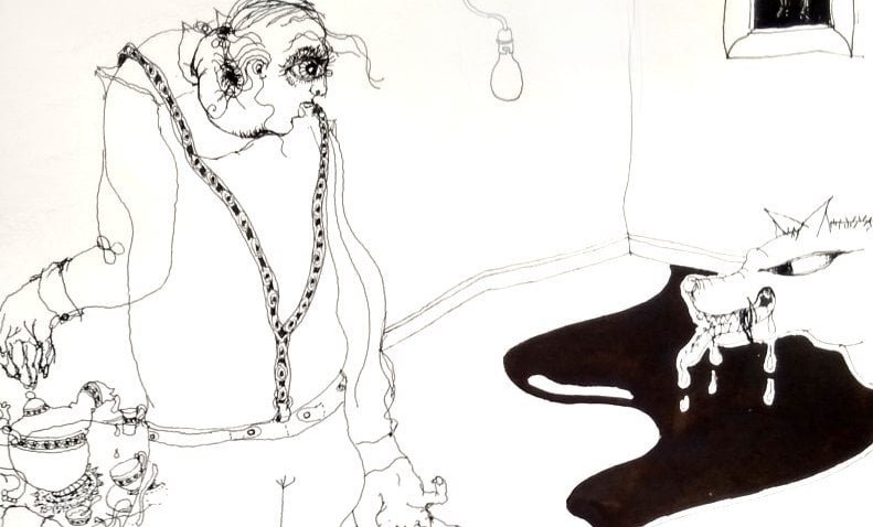 Michael Sarjeant - Scary intrusion at tea time detail